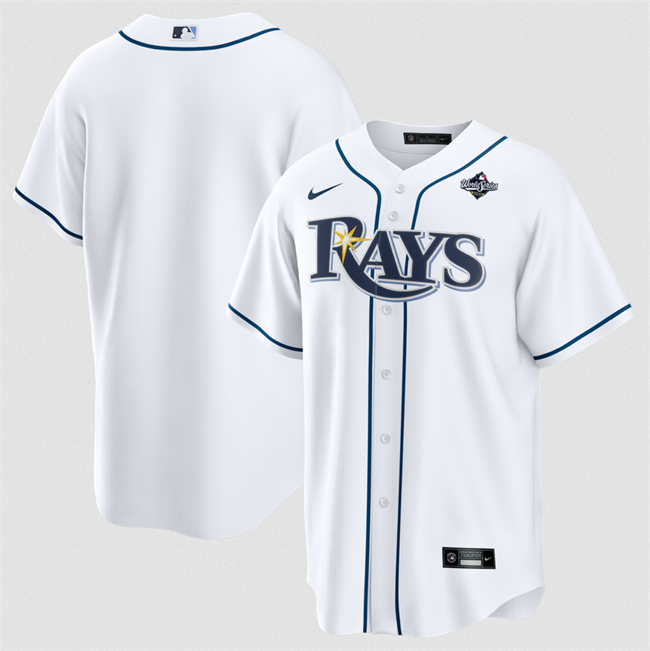 Men's White Tampa Bay Rays Blank 2026 World Series Home Cool Base Stitched Baseball Jersey